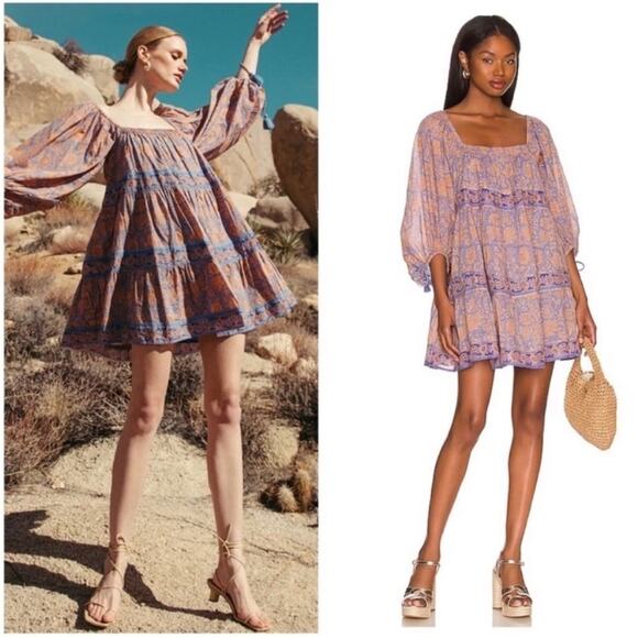 NWT Cleobella Hattie Mini Dress Vine Print Sz M - Picture 1 of 11
